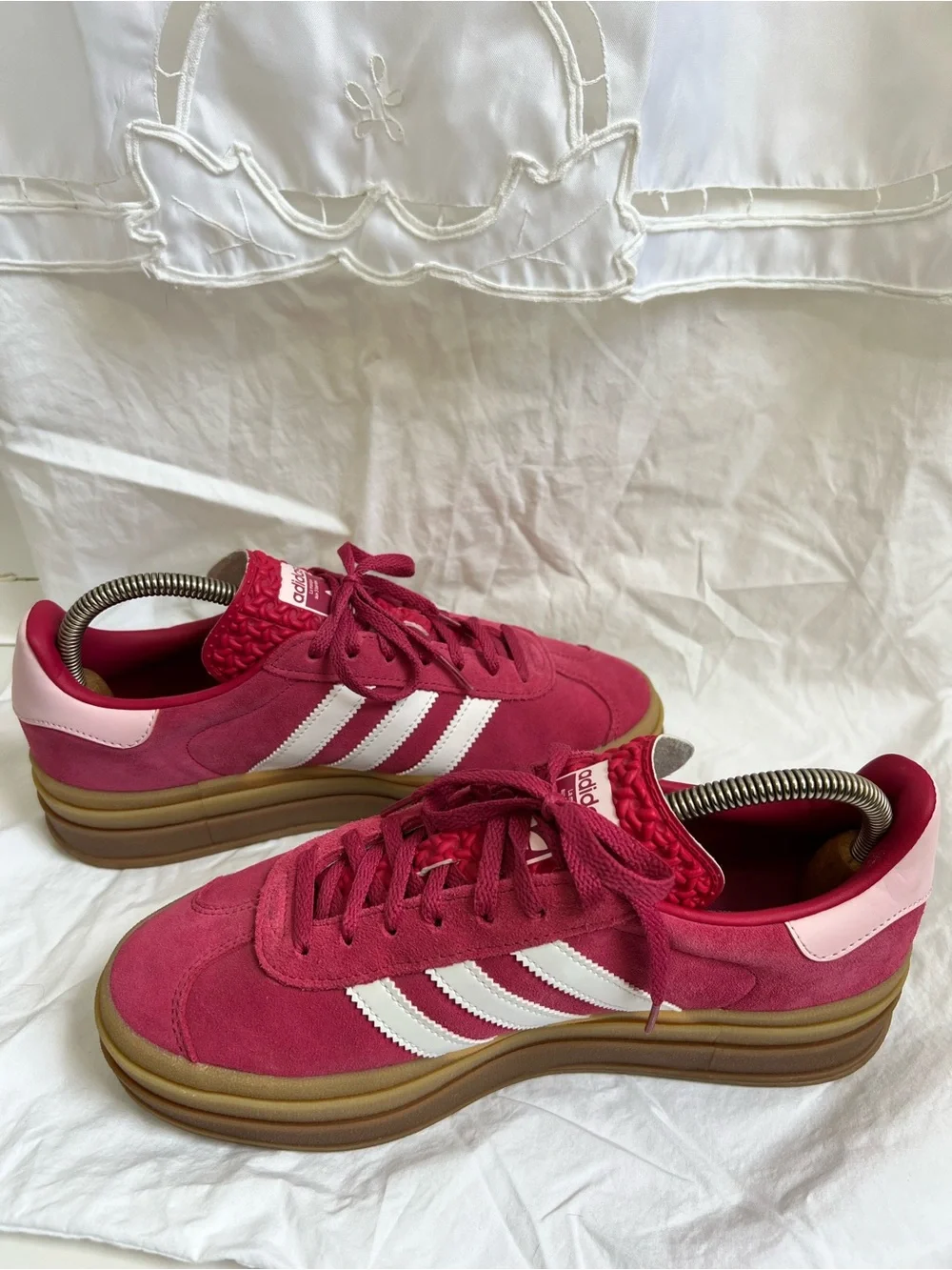 NWOT Adidas Gazelle Bold Platform Sneakers Pink White Gum Women’s Size 8.5